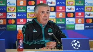 What did Ancelotti say at the press conference after eliminating Atletico from the ECHL?