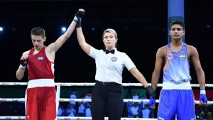 <img> Uzbekistan boxers compete at the Asian Championship in Ulaanbaatar </img>
