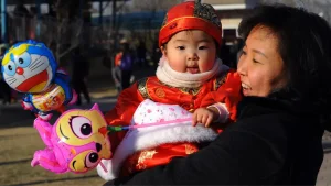 Birth rate in China has dropped to a record low
