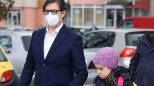 President of North Macedonia accompanies a bullied girl to school