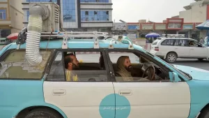 Kandahar taxis have created a simple cooling system