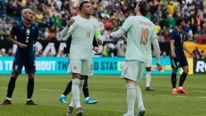 An exciting match took place between the national teams of France and Brazil.