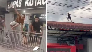 More than 50 prisoners escaped from a prison in Indonesia (video)