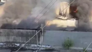 A fire broke out in the production workshop in Yunusabad