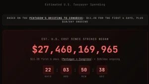 AQSH Eronga qarshi urushda bir oyda 27 milliard dollar sarfladi