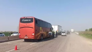Sirdaryoda avtobus 3 mashinaga urildi, jabrlanganlar yo‘q