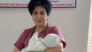 В Ташкентской области родилась девочка весом более 7 килограммов (видео)