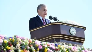 How was the Navruz holiday celebration held in the New Uzbekistan garden?