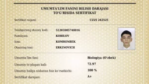Yana bir qashqadaryolik o‘quvchi 189 ball oldi