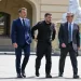 How did Macron, Mers, Tusk, and Trump react?