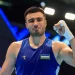 Bahodir Jalolov against an Italian opponent in a boxing night in New York