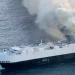 A fire broke out on a ship carrying 3000 cars in the Pacific Ocean